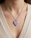 Aurora Heart Resin Necklace | Swirl Blue Lavender Pink Pendant | Handmade Jewelry | Dream Gift for Her