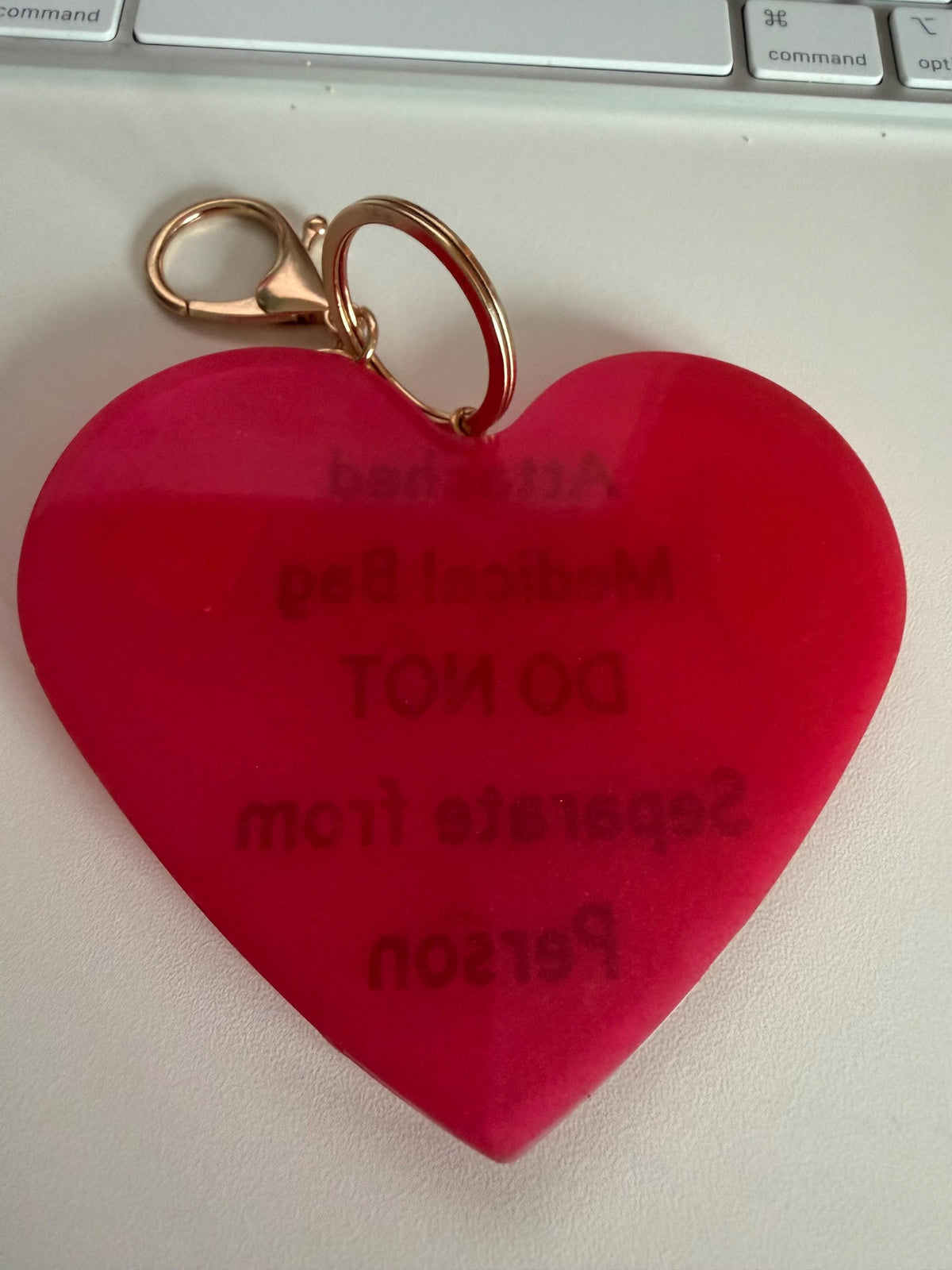 Medical Equipment Bag Tag | Handmade Resin Heart Tag | Healthcare Worker Gift